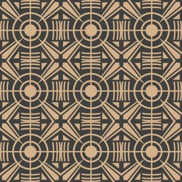 Vector damask seamless retro pattern background geometry round cross frame ka 스톡 일러스트