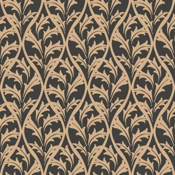 Vector damask seamless retro pattern background check spiral curve cross bota Stock Illustration