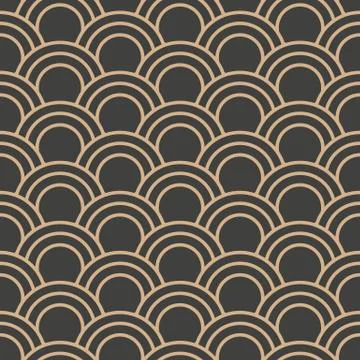 Vector damask seamless retro pattern background round curve cross frame scale Illustrazione stock