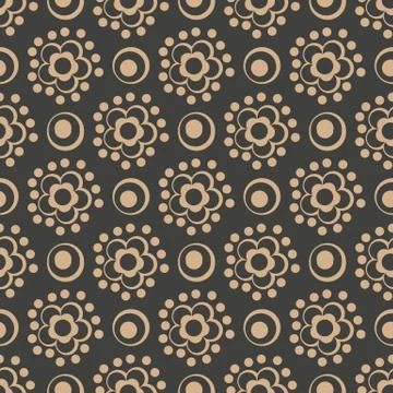 Vector damask seamless retro pattern background round dot cross frame flower Stock Illustration