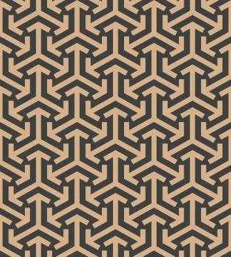 Vector damask seamless retro pattern background geometry triangle cross arrow Illustrazione stock