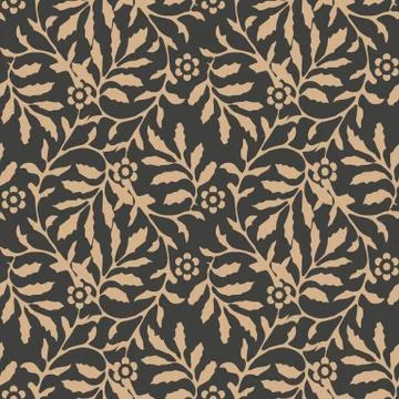 Vector damask seamless retro pattern background botanic garden nature plant l 스톡 일러스트