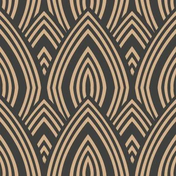 Vector damask seamless retro pattern background curve cross geometry frame li 库存插图