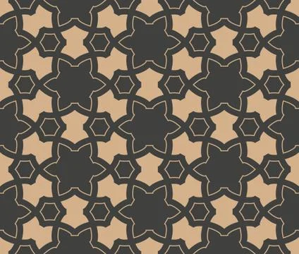 Vector damask seamless retro pattern background star curve cross frame chain  Illustrazione stock