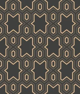 Vector damask seamless retro pattern background star geometry cross frame lin 스톡 일러스트