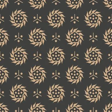 Vector damask seamless retro pattern background oriental spiral cross frame f Stock Illustration