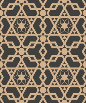 Vector damask seamless retro pattern background polygon geometry star cross f Illustrazione stock