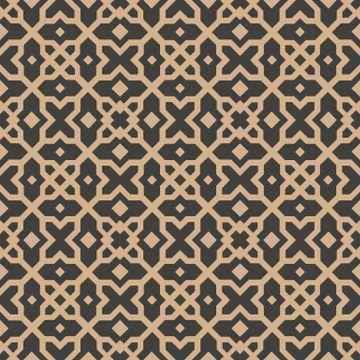 Vector damask seamless retro pattern background check polygon geometry cross  Stock Illustration