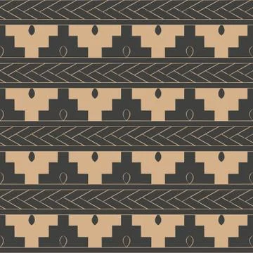 Vector damask seamless retro pattern background polygon geometry sawtooth cro 库存插图