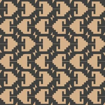 Vector damask seamless retro pattern background polygon geometry sawtooth cro Stockillustratie