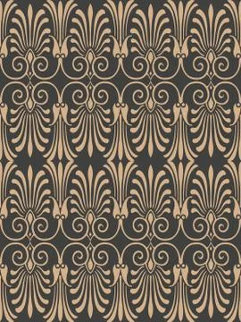 Vector damask seamless retro pattern background spiral vortex curve cross fan Stock Illustration