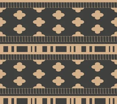 Vector damask seamless retro pattern background round cross geometry frame li Illustrazione stock