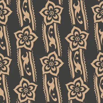 Vector damask seamless retro pattern background curve cross star flower ribbo 스톡 일러스트