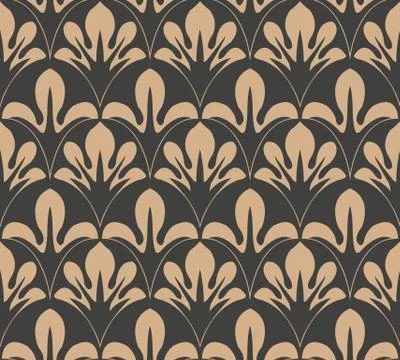 Vector damask seamless retro pattern background curve cross leaf flower frame イラスト素材