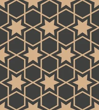 Vector damask seamless retro pattern background star geometry cross frame Illustrazione stock