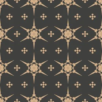 Vector damask seamless retro pattern background star geometry cross flower Illustrazione stock