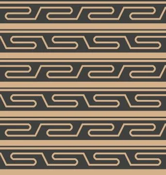 Vector damask seamless retro pattern background oriental spiral vortex cross  Stock Illustration