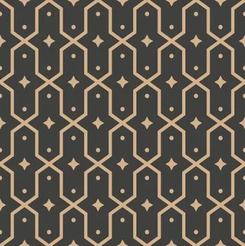 Vector damask seamless retro pattern background polygon geometry cross frame  Stock Illustration