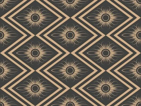 Vector damask seamless retro pattern background check rhomb geometry cross fr Stockillustratie