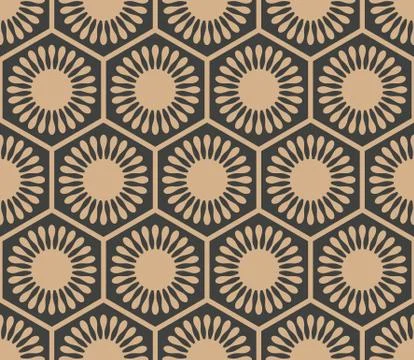 Vector damask seamless retro pattern background oriental polygon geometry rou Stock Illustration