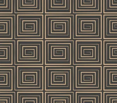 Vector damask seamless retro pattern background geometry spiral vortex cross  Stock Illustration