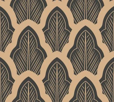 Vector damask seamless retro pattern background curve cross leaf abstract fra Stock Illustration