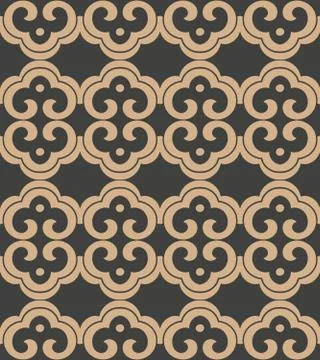 Vector damask seamless retro pattern background oriental curve spiral cross f Illustrazione stock