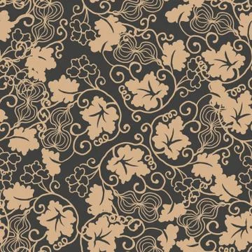 Vector damask seamless retro pattern background spiral vortex cross frame vin Stock Illustration