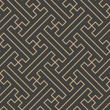 Vector damask seamless retro pattern background polygon Chinese geometry cros Stock Illustration