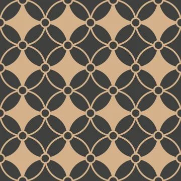 Vector damask seamless retro pattern background geometry cross round frame ch Stockillustratie