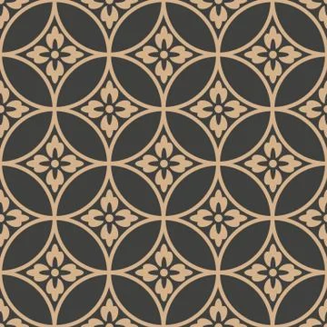 Vector damask seamless retro pattern background oriental round cross frame ch 스톡 일러스트