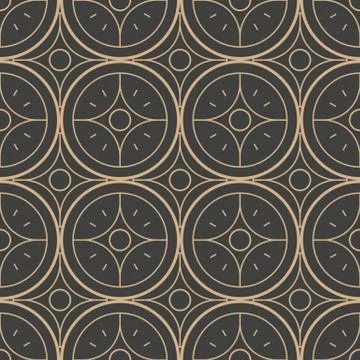 Vector damask seamless retro pattern background round curve cross frame chain Illustrazione stock