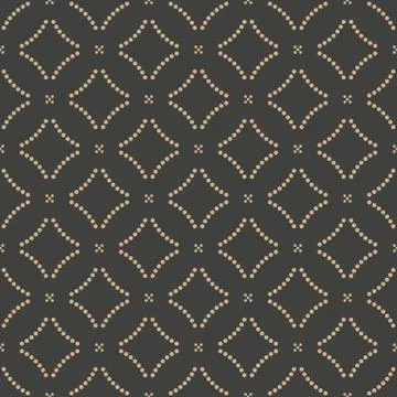 Vector damask seamless retro pattern background round curve cross dot frame l Stock Illustration