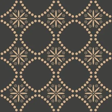 Vector damask seamless retro pattern background check curve dot cross frame l Illustrazione stock