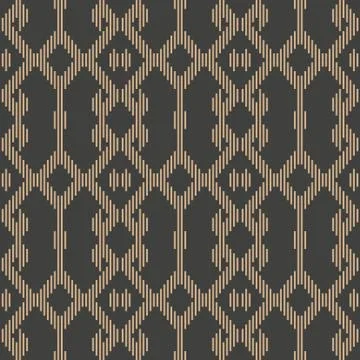 Vector damask seamless retro pattern background mosaic pixel polygon check ge イラスト素材