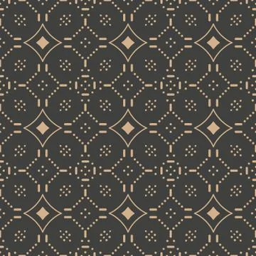 Vector damask seamless retro pattern background mosaic pixel curve cross fram Stock Illustration