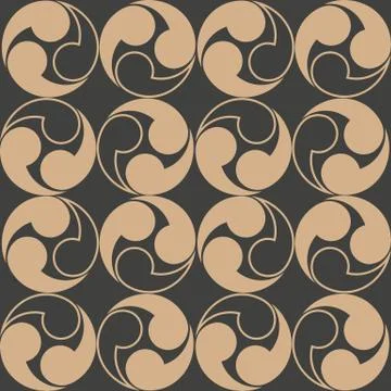 Vector damask seamless retro pattern background round spiral vrotex cross geo Illustrazione stock