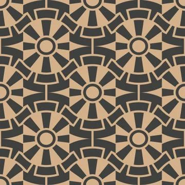 Vector damask seamless retro pattern background geometry round curve spiral c 스톡 일러스트