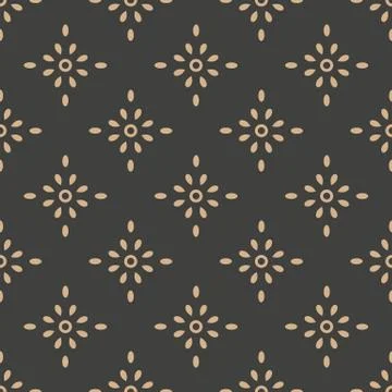 Vector damask seamless retro pattern background curve round cross frame flowe Stock Illustration