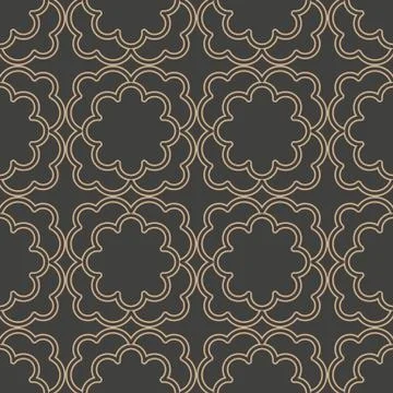 Vector damask seamless retro pattern background spiral round curve cross fram Illustrazione stock