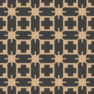 Vector damask seamless retro pattern background square geometry star cross fr イラスト素材