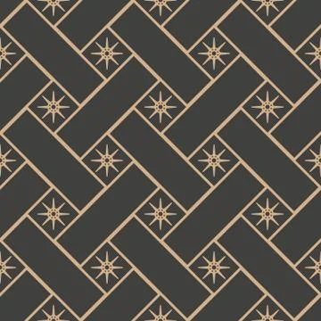 Vector damask seamless retro pattern background square geometry cross frame s Stock Illustration