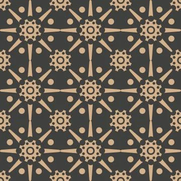 Vector damask seamless retro pattern background round curve cross frame line  스톡 일러스트