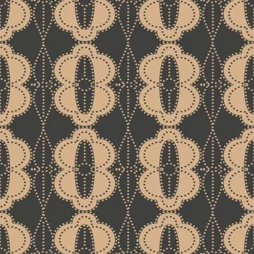 Vector damask seamless retro pattern background geometry curve cross dot fram Stock Illustration