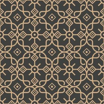 Vector damask seamless retro pattern background spiral curve cross botanic ga Stock Illustration