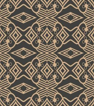 Vector damask seamless retro pattern background aboriginal check geometry cro Stock Illustration