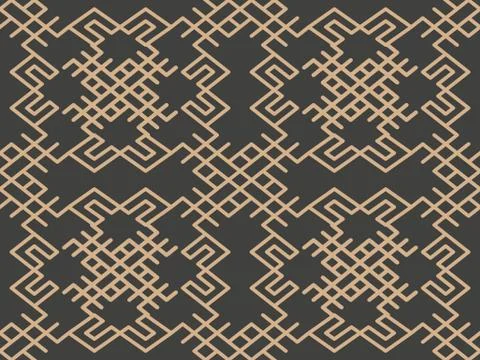 Vector damask seamless retro pattern background oriental geometry check spira Illustrazione stock