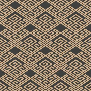 Vector damask seamless retro pattern background oriental geometry check spira Stock Illustration