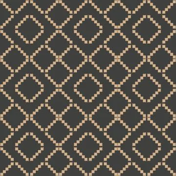 Vector damask seamless retro pattern background triangle geometry check cross Illustrazione stock
