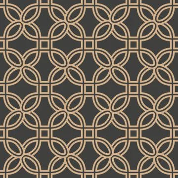 Vector damask seamless retro pattern background curve cross frame chain line Illustrazione stock